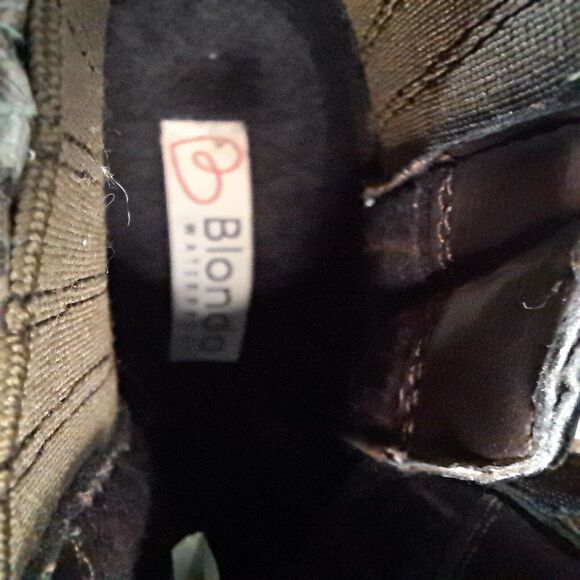 Blondo Leather Waterproof Snake Print Ankle Boots Zip Up Size 7.5 Impermeable - Picture 13 of 15